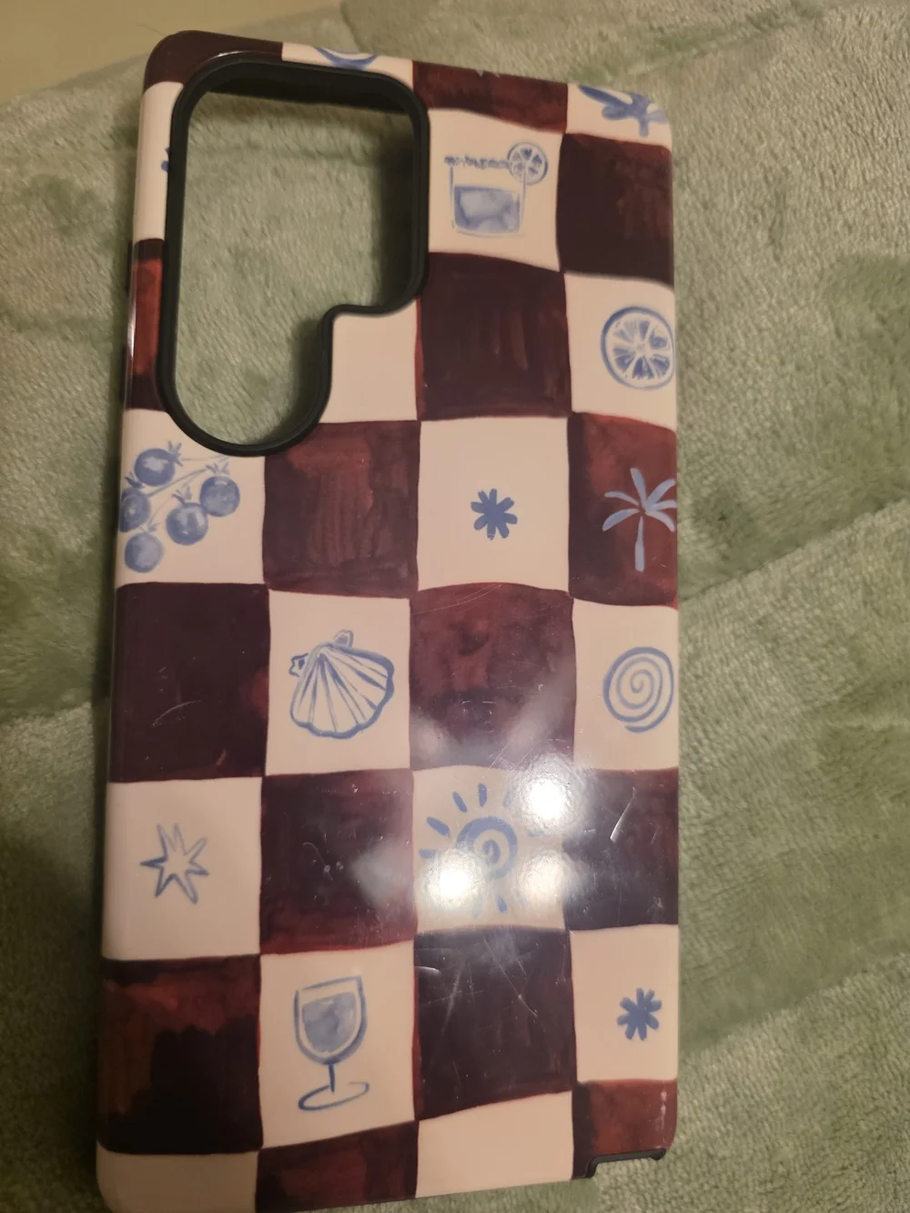 The Dairy Afternoon Mezze Maroon Checkered Phone Case Galaxy S25 Ultra Beachy